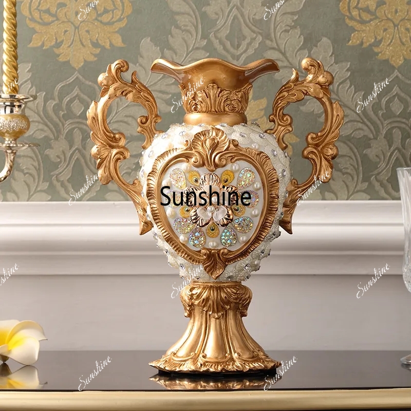 Resin Art For Wedding Gift - 유럽 럭셔리 궁전 레진 꽃병 장식품