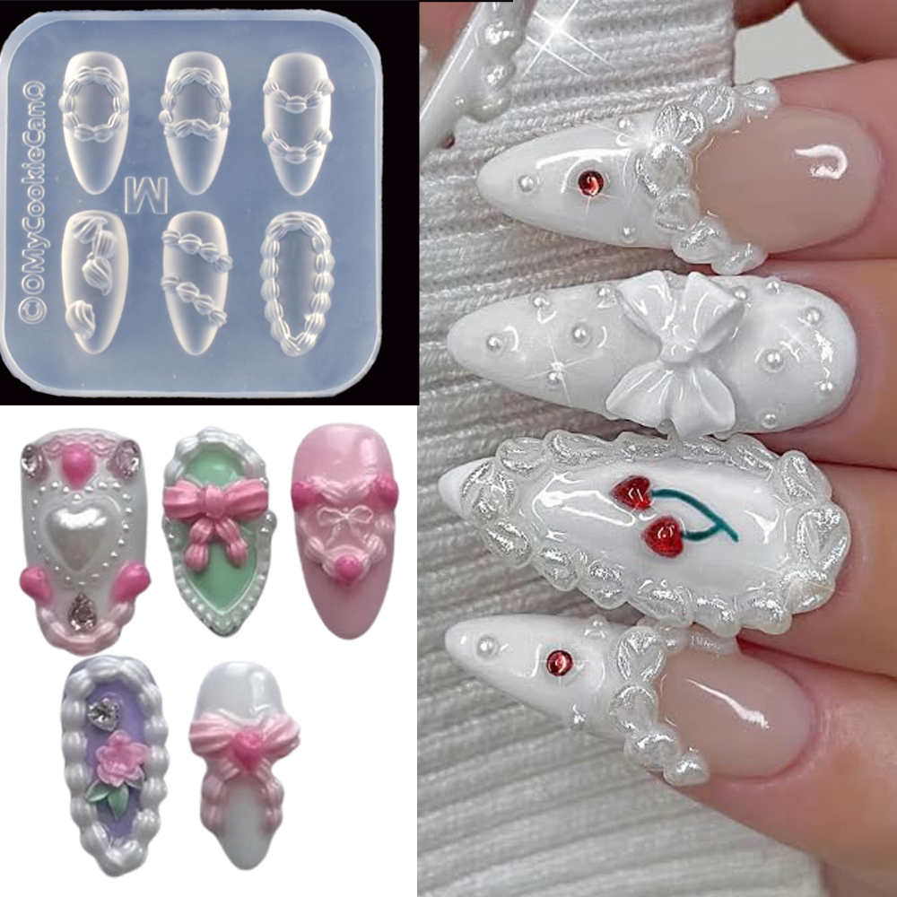 Resin Art Templates Free - 1개 3D 프렌치 크림 네일 아트
