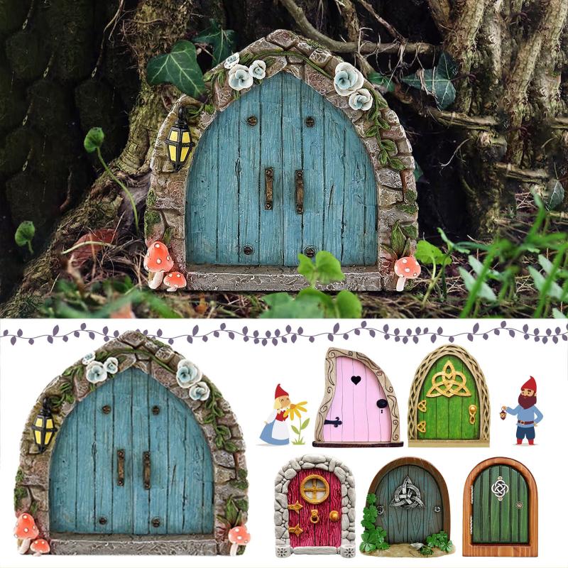 Resin Art With Wood - 엘프 요정 문 미니어처 정원 집