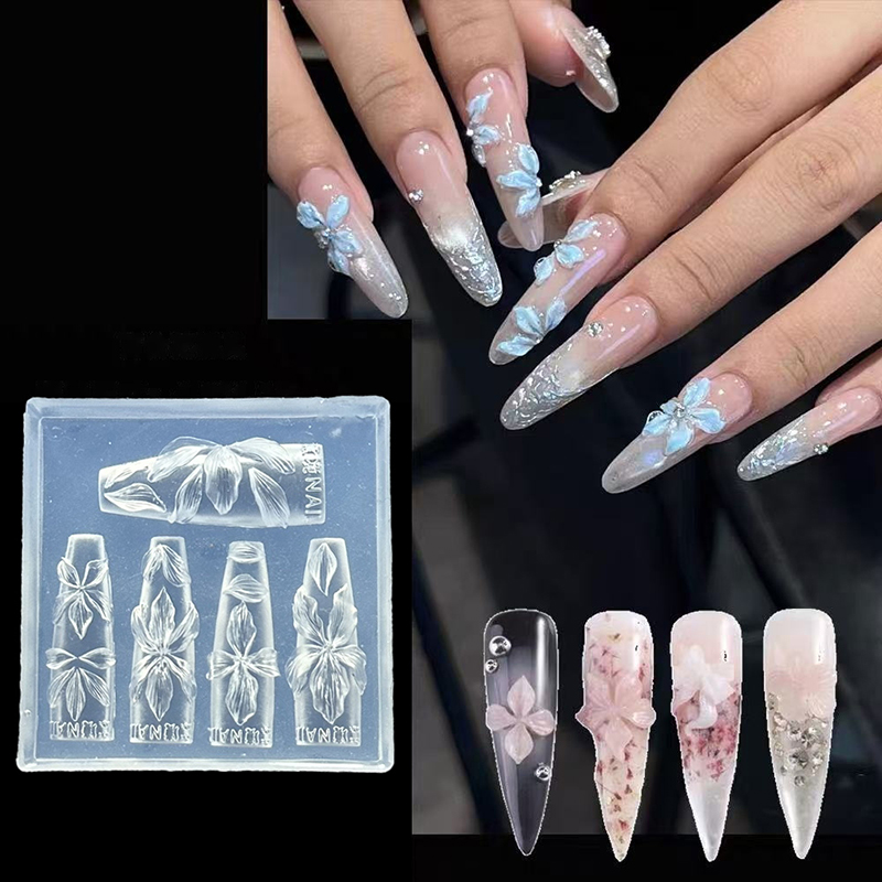 Resin Art Templates Free - 3D 꽃 네일 몰드 DIY 실리콘