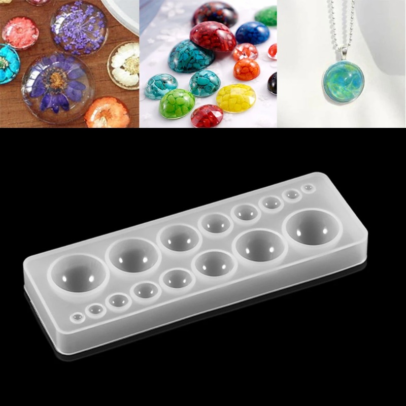 Resin Art Tool Kit - 1pcs 실리콘 몰드 하프 볼 오블레이트