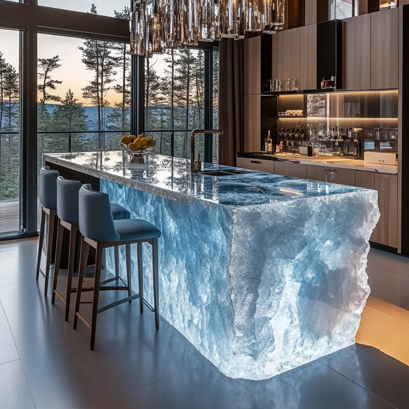 Resin Art Dining Table - 모던 라이트 럭셔리 홈 빌라 바