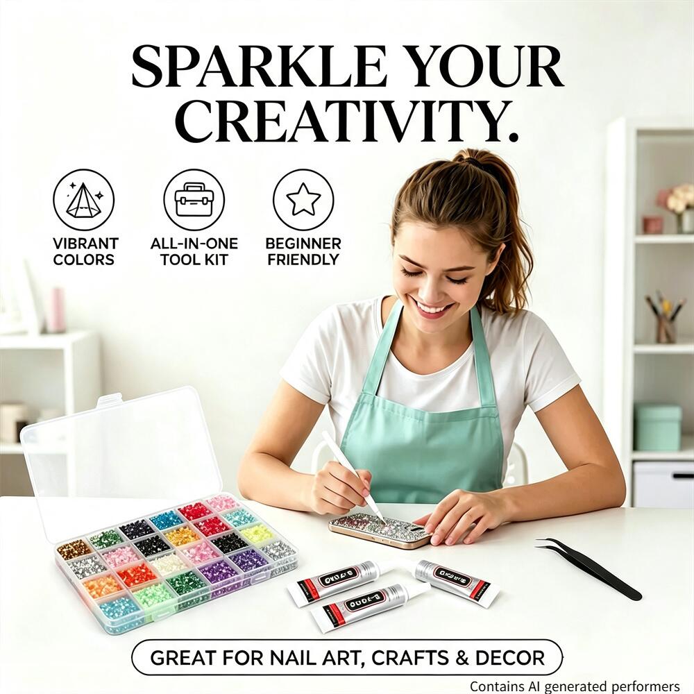 Resin Art Tool Kit - 멀티 컬러 3mm 플랫백 레진 라인스톤