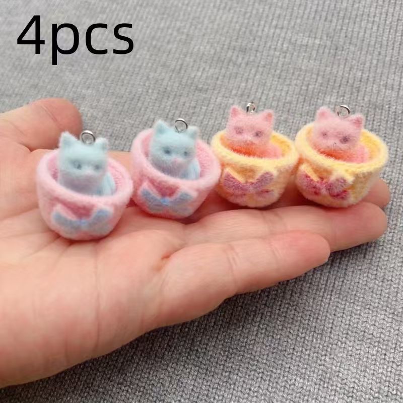 4개입 3D 플러시 레진 고양이 펜던트, DIY 쥬얼리 - Resin Art Hanging 리뷰 및 가격
