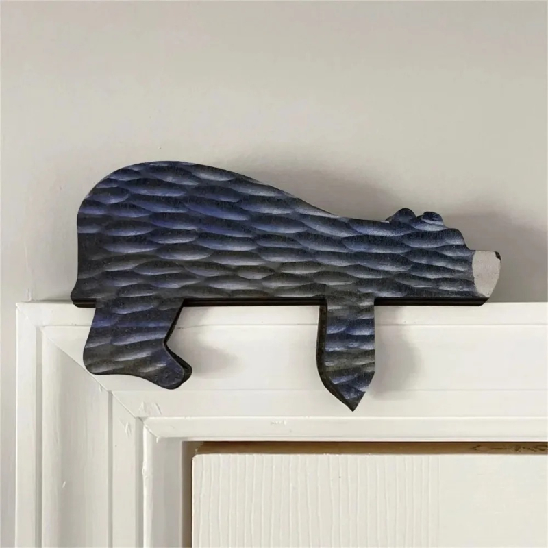 북유럽 스타일 새로운 재미 나무 갈색 곰 문 상단 장식 - Resin Art With Wood 리뷰 및 가격