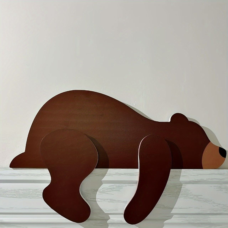 북유럽 스타일 새로운 재미 나무 갈색 곰 문 상단 장식 - Resin Art With Wood 리뷰 및 가격