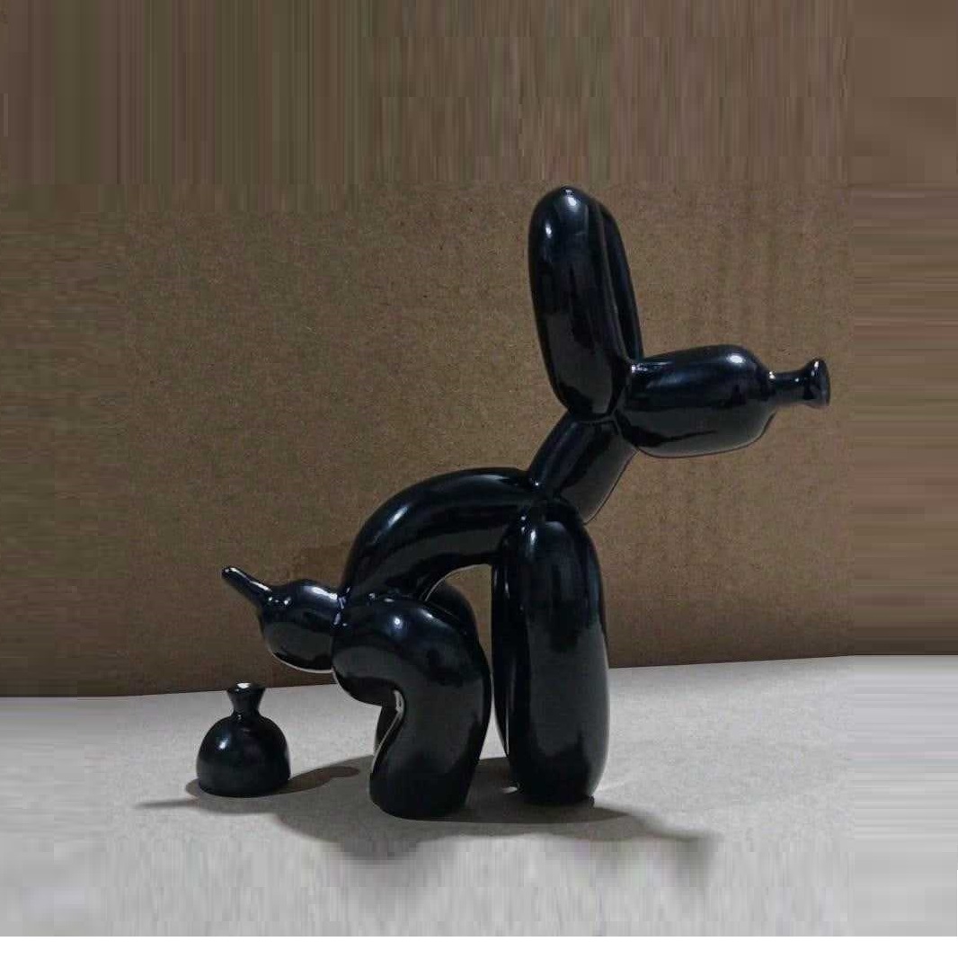 현대 미술 스쿼트 풍선 개 동물 장식 동상, 인테리어  - Resin Art With Wood 리뷰 및 가격