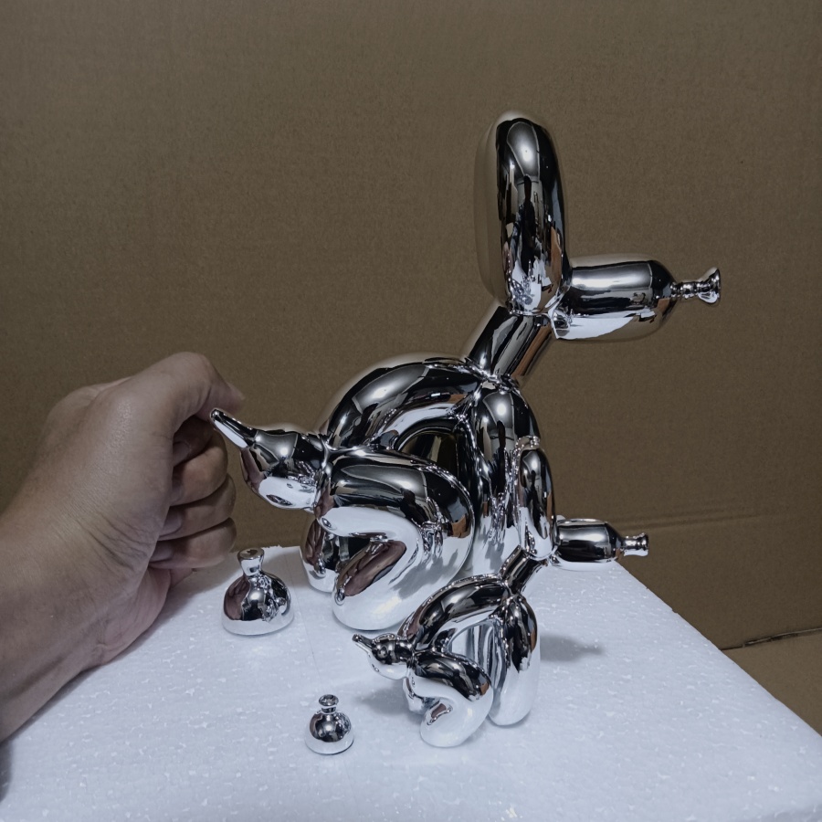 현대 미술 스쿼트 풍선 개 동물 장식 동상, 인테리어  - Resin Art With Wood 리뷰 및 가격