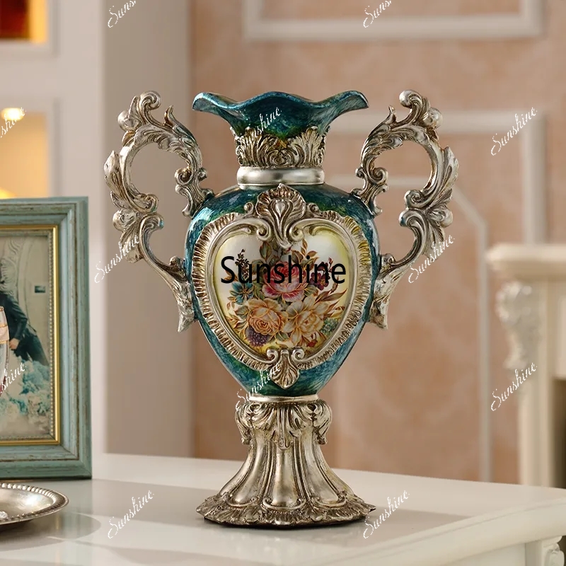 유럽 럭셔리 궁전 레진 꽃병 장식품 홈 룸 데스크탑 피 - Resin Art For Wedding Gift 리뷰 및 가격