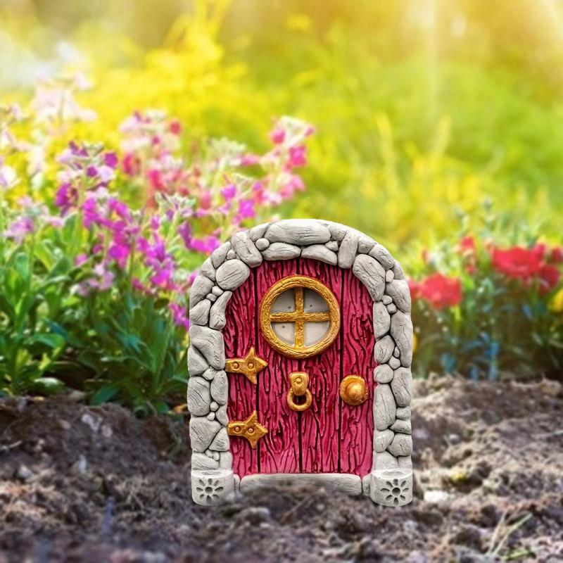 엘프 요정 문 미니어처 정원 집 장식 나무 문 미니어처 - Resin Art With Wood 리뷰 및 가격