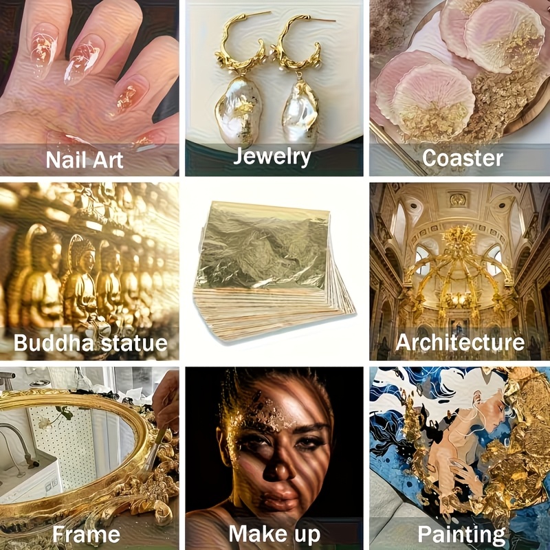 100개 세트 모조 금박 종이 시트, DIY 레진 공예 - Resin Art For Wedding Gift 리뷰 및 가격