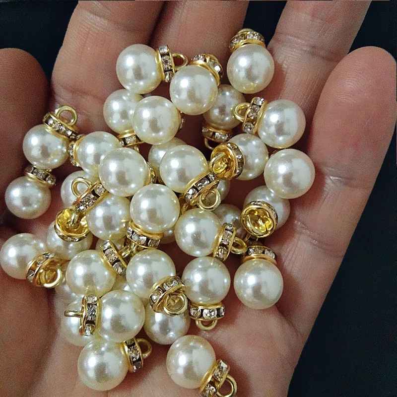 30Pcs 라운드 진주 다이아몬드 펜던트 골드 실버 D - Resin Art For Wedding Gift 리뷰 및 가격