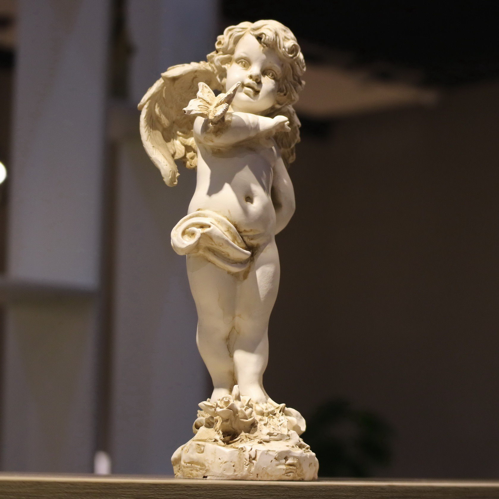 레트로 수지 천사 인형 29cm 홈 안뜰 장식 예술 공 - Resin Art For Wedding Gift 리뷰 및 가격