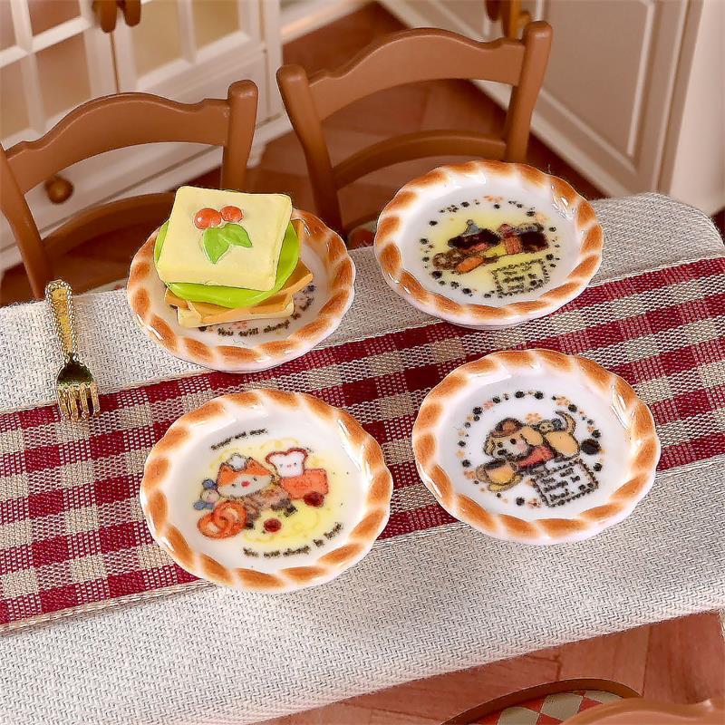 10개 세트 인형집 미니어처 강아지 프린트 빵 팬 모델 - Resin Art Toys 리뷰 및 가격