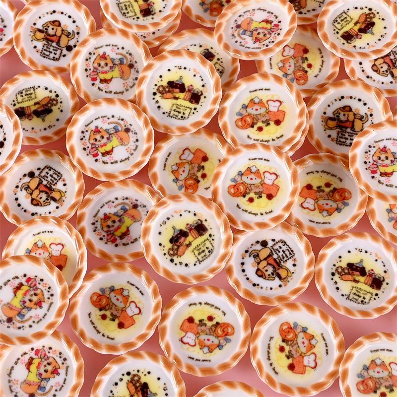 10개 세트 인형집 미니어처 강아지 프린트 빵 팬 모델 - Resin Art Toys 리뷰 및 가격
