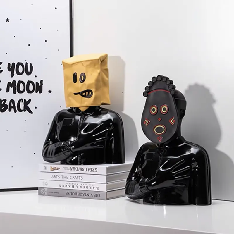 맞춤형 모던 크리에이티브 추상 얼굴 모양 조각품 레진  - Resin Artist 리뷰 및 가격
