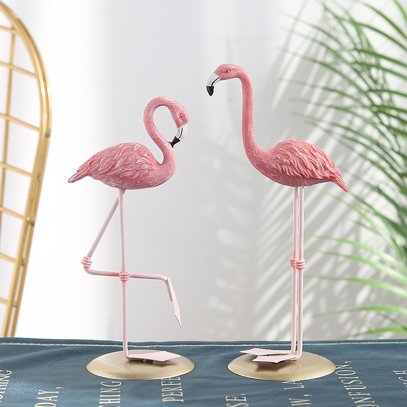 3PCS 핑크 플라밍고 인형 열대 새 탁상 장식 현대  - Resin Art For Wedding Gift 리뷰 및 가격