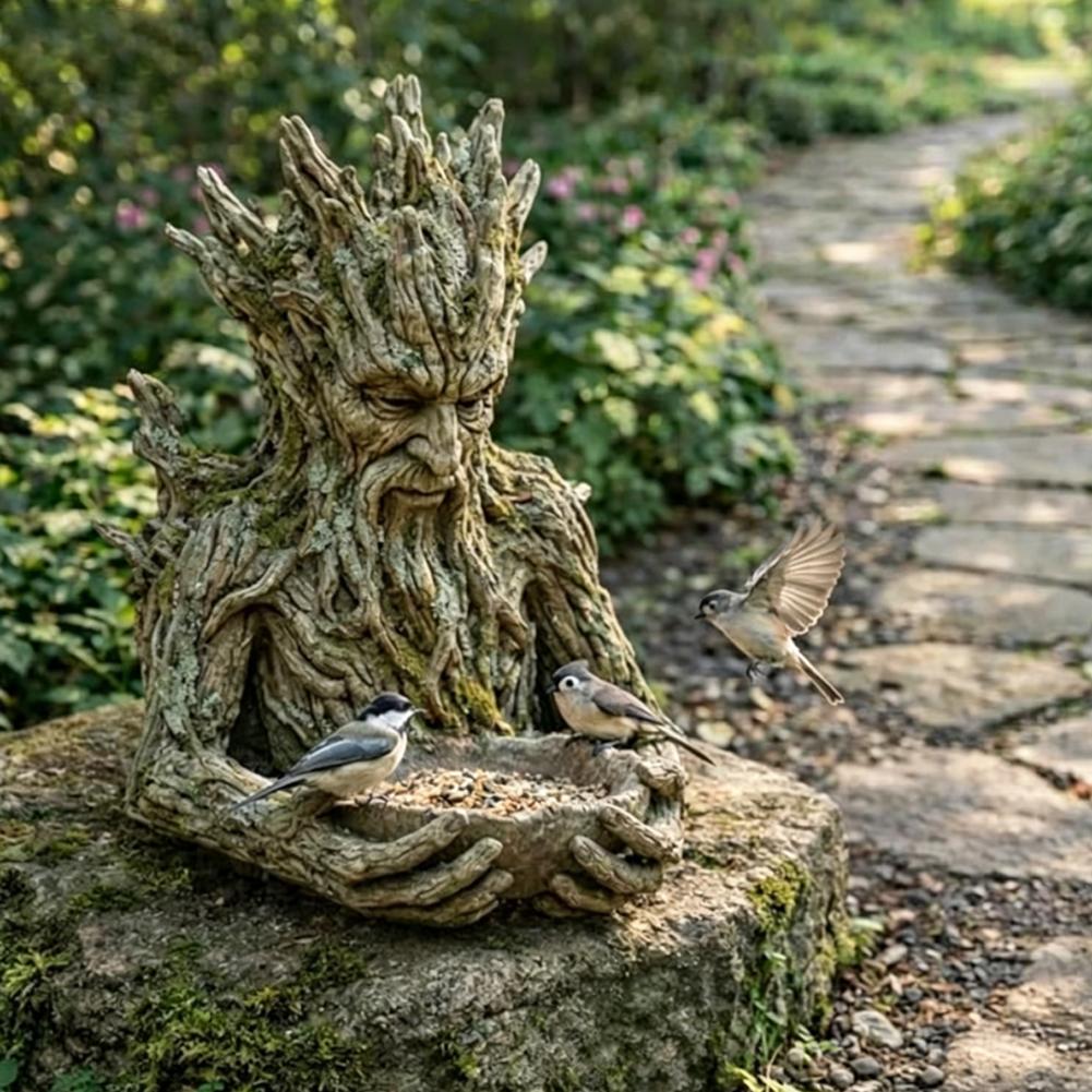 날씨에 강한 레진 나무 얼굴 모양 새 모이통, 나무 줄 - Resin Art With Wood 리뷰 및 가격