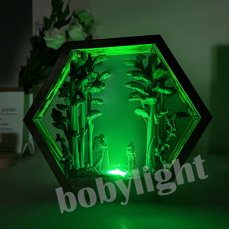하이커 피규어 테이블 레진 램프 열대우림 하이킹 다채로 - Resin Artist 리뷰 및 가격