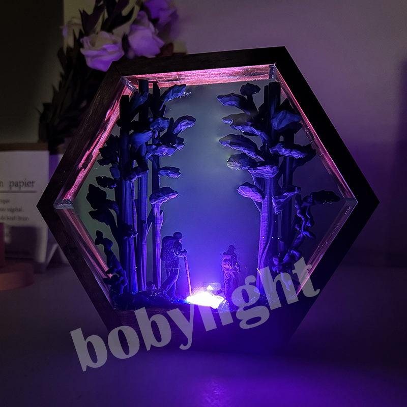 하이커 피규어 테이블 레진 램프 열대우림 하이킹 다채로 - Resin Artist 리뷰 및 가격