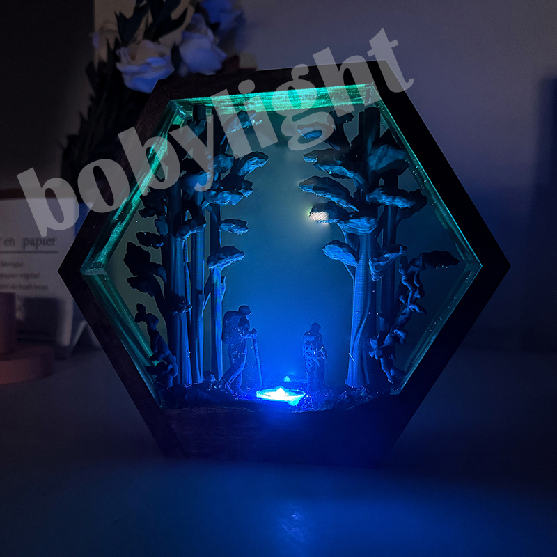 하이커 피규어 테이블 레진 램프 열대우림 하이킹 다채로 - Resin Artist 리뷰 및 가격
