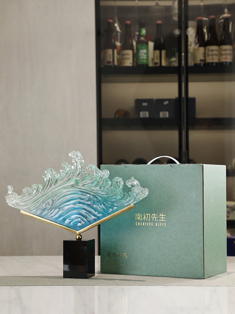 투명 그라데이션 바다 물결 레진 조각상 현대 미술 데스 - Resin Art Gift For Anniversary 리뷰 및 가격
