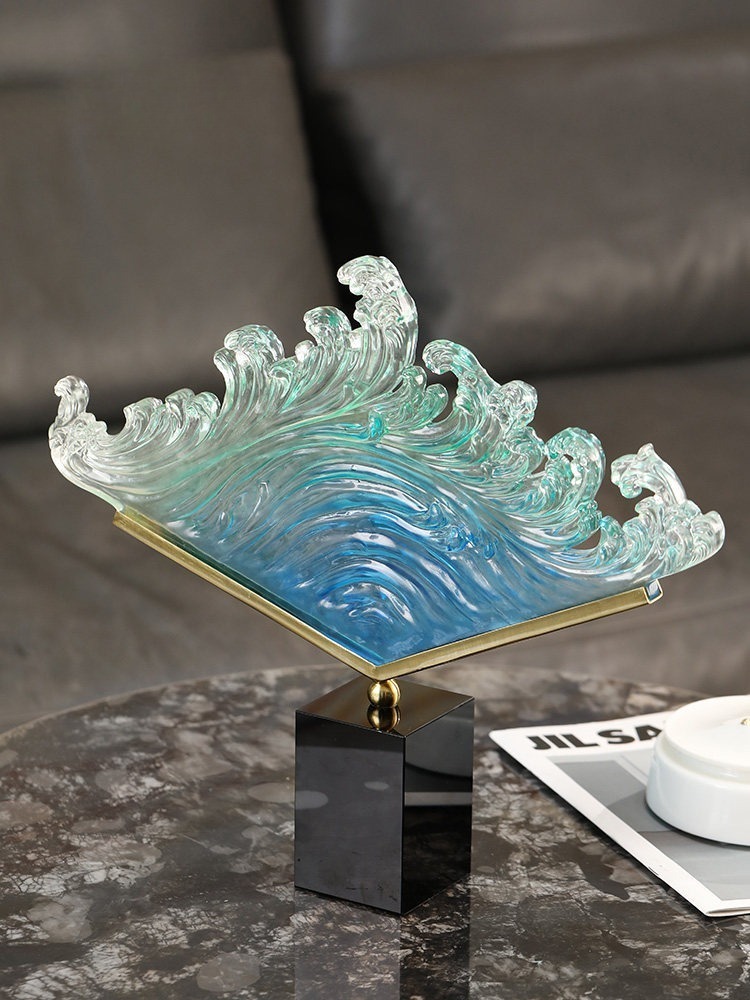 투명 그라데이션 바다 물결 레진 조각상 현대 미술 데스 - Resin Art Gift For Anniversary 리뷰 및 가격