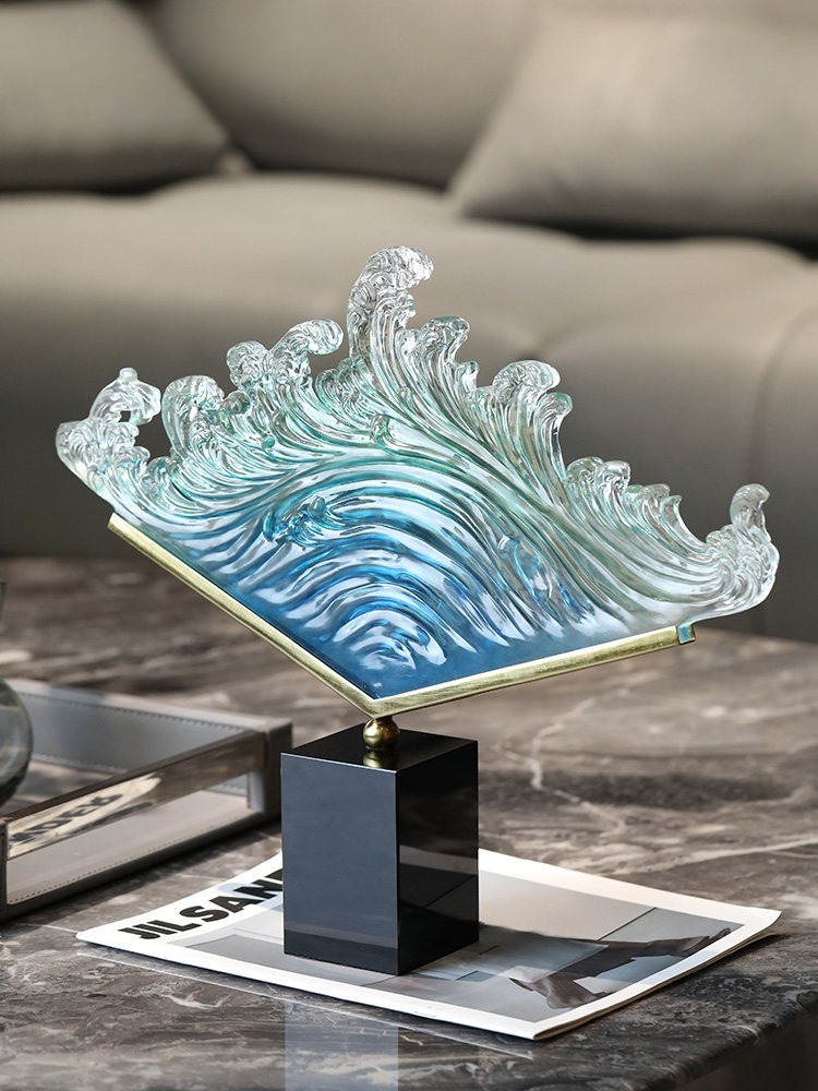 투명 그라데이션 바다 물결 레진 조각상 현대 미술 데스 - Resin Art Gift For Anniversary 리뷰 및 가격