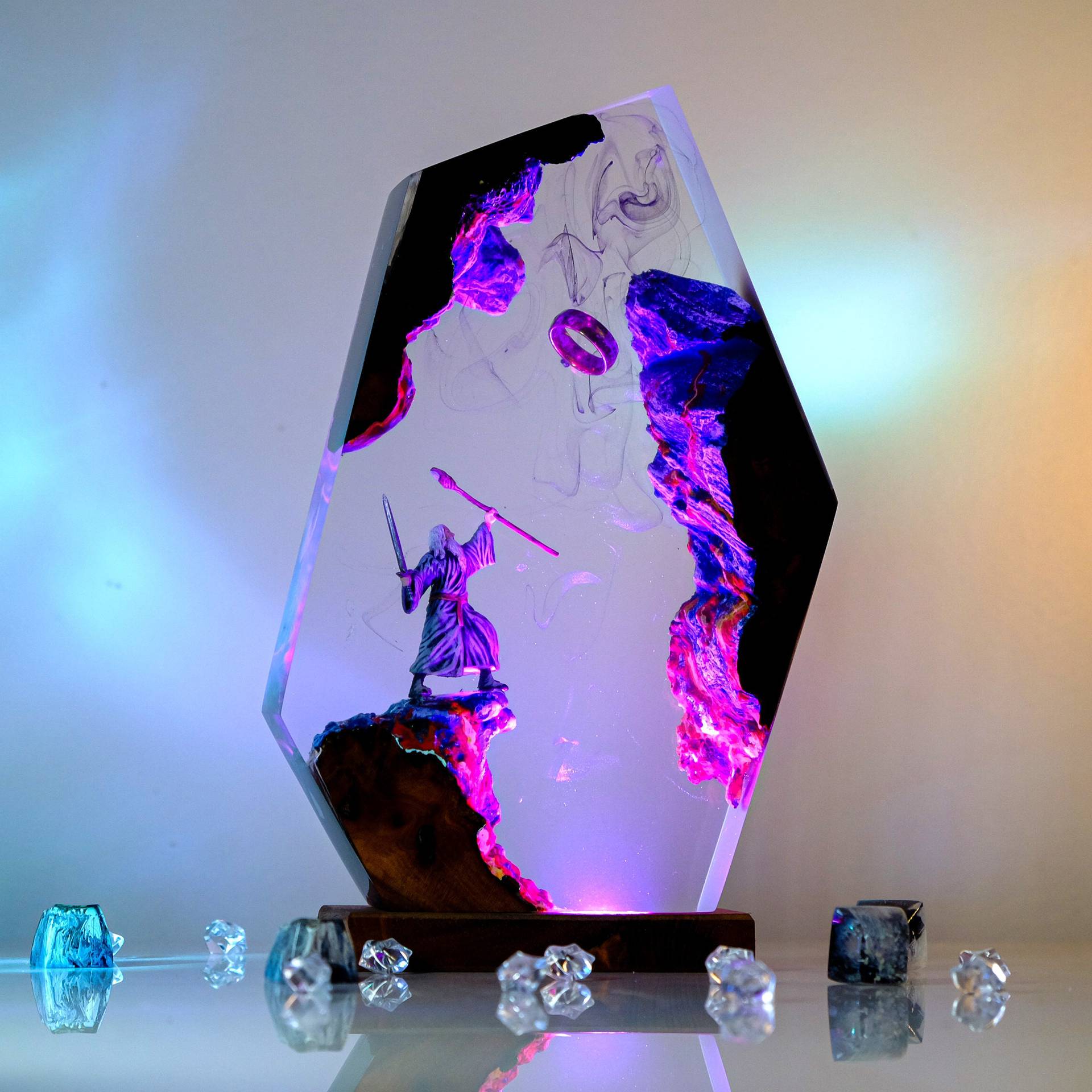 영화 장면 피규어 테이블 레진 램프 마법 반지 다채로운 - Resin Artist 리뷰 및 가격