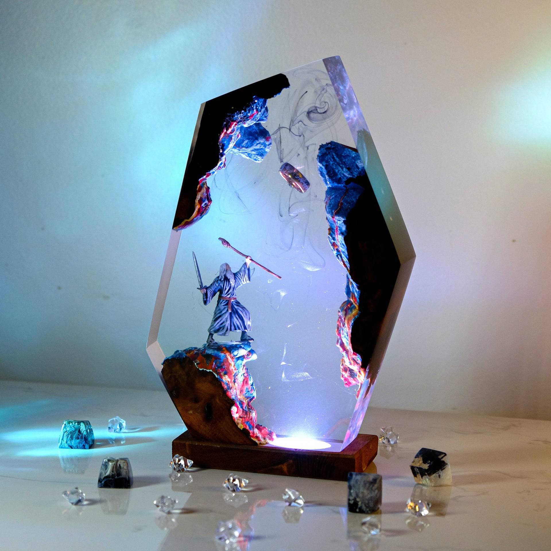 영화 장면 피규어 테이블 레진 램프 마법 반지 다채로운 - Resin Artist 리뷰 및 가격