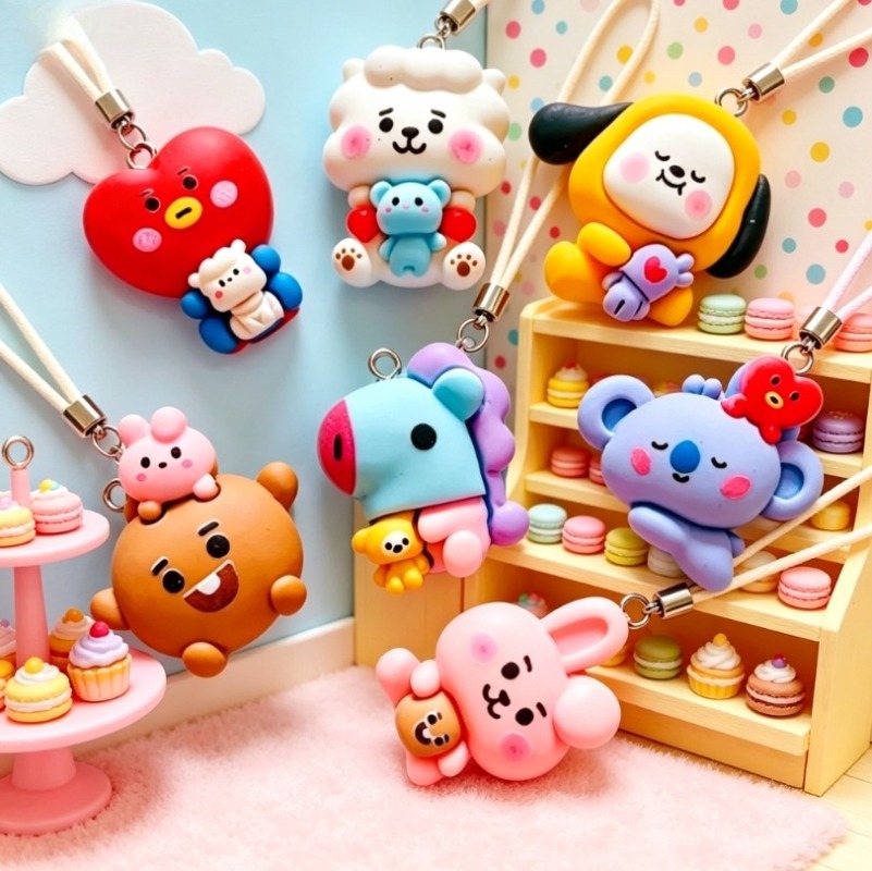 7pcs BT21 수지 만화 참 DIY 액세서리 공예  - Resin Art Hanging 리뷰 및 가격