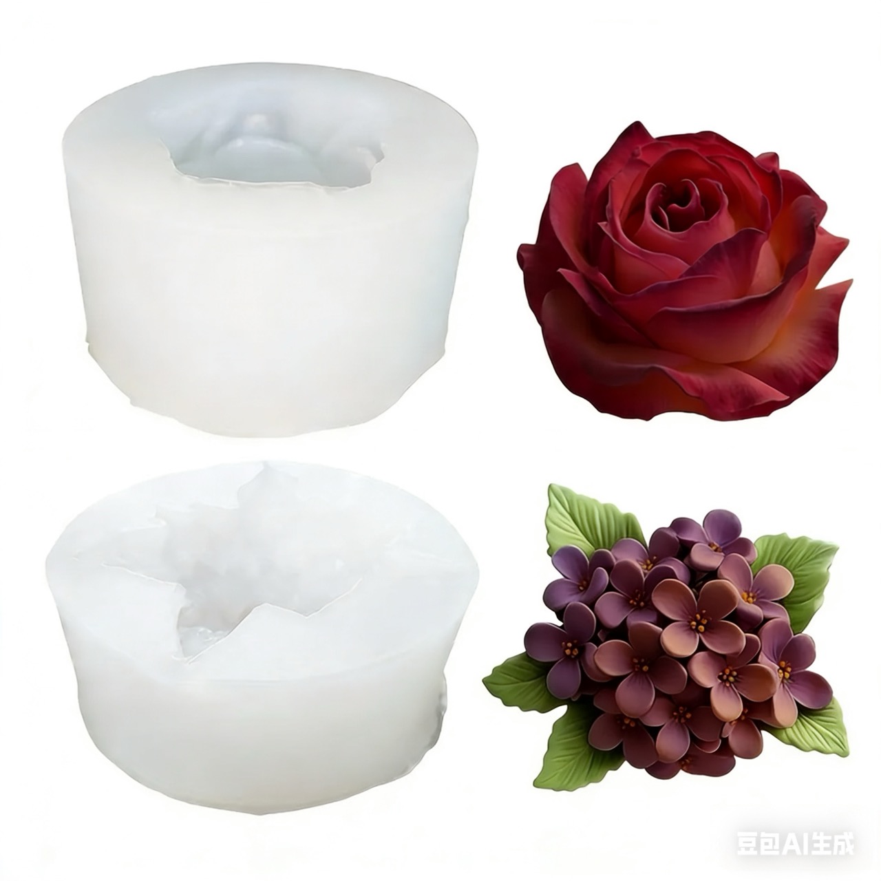 3D 장미 라일락 꽃 실리콘 몰드 2개, 레진 및 양초 - Resin Art For Wedding Gift 리뷰 및 가격