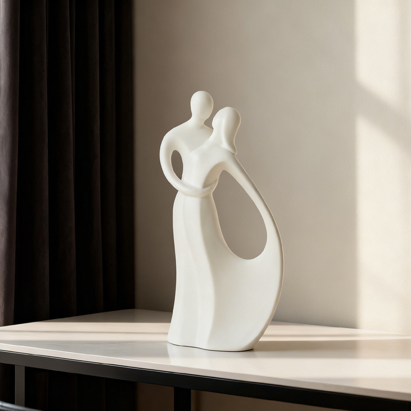 북유럽 세라믹 커플 포옹 조각상 모던 아트 거실 캐비닛 - Resin Art For Wedding Gift 리뷰 및 가격