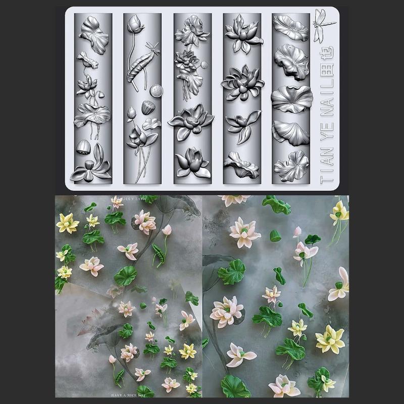 꽃 시리즈 3D 곡선 네일 몰드 은방울꽃 연꽃 DIY  - Resin Art Templates Free 리뷰 및 가격