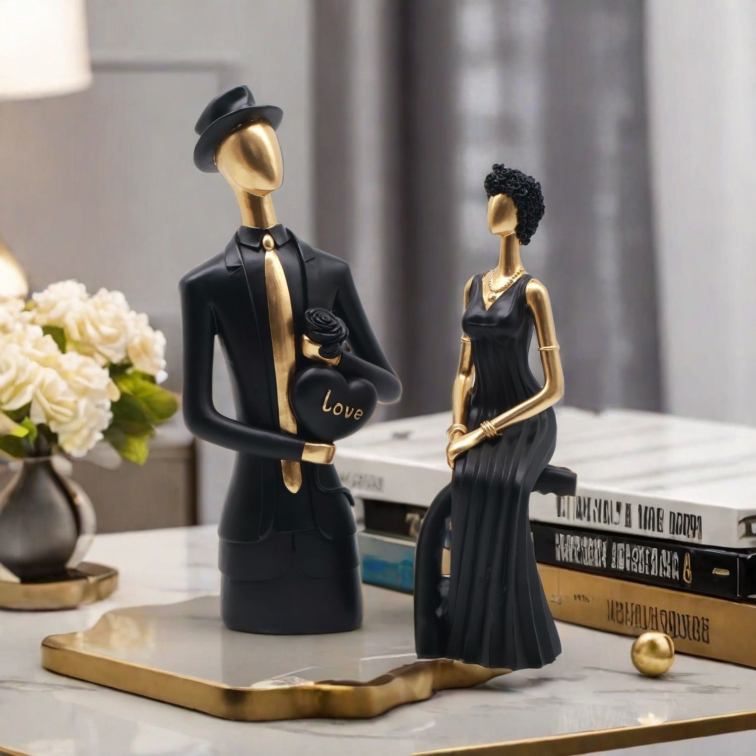 데코 레진 조각상 북유럽 스타일 거실 장식품 홈 아트  - Resin Art For Wedding Gift 리뷰 및 가격