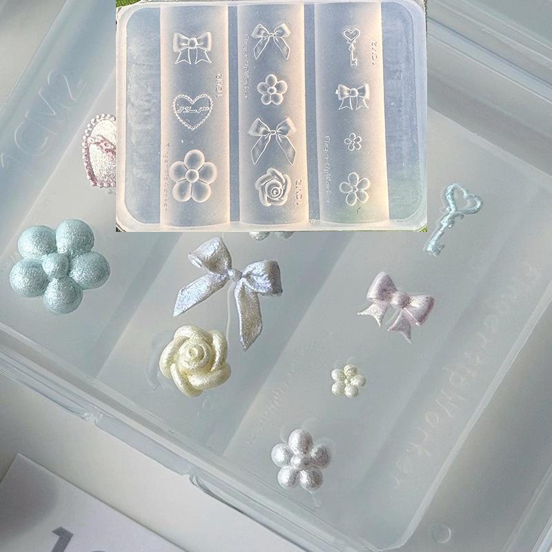 새로운 실리콘 네일 몰드 플래드 보우 플라워 재사용 가 - Resin Art Templates Free 리뷰 및 가격