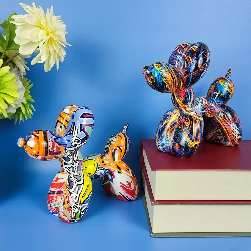 북유럽 현대 미술 송진 그래피티 조각 풍선 개 조각상, - Resin Art Gift For Anniversary 리뷰 및 가격