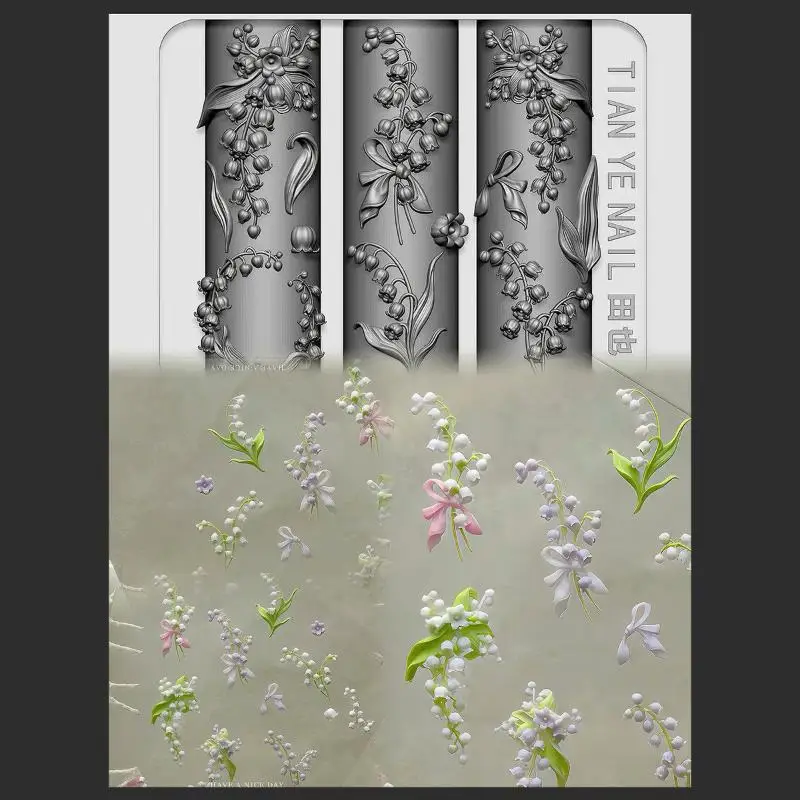 꽃 시리즈 3D 곡선 네일 몰드 은방울꽃 연꽃 DIY  - Resin Art Templates Free 리뷰 및 가격